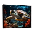 thumbnail image 2 of Designart "Lagoon Turtle In Minimalist Art I" Animals Turtle Floater Framed Wall Art Prints, 2 of 5
