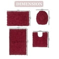 thumbnail image 2 of Home Weavers Modesto Collection 100% Cotton Tufted Bath Rugs, Extra Soft and Absorbent Bath Rugs, Non-Slip Bath Mats, Machine Washable, Bathroom Bath Mats, 4 Piece Set with Toilet Lid Cover, Red, 2 of 5
