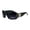 Black Smoke, variant on Womens Crucifix Jewel Iced Out Rhinestone Rectangular Butterfly Sunglasses Black Smoke