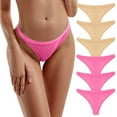 thumbnail image 2 of COMVALUE 6 Pack Women's Seamless Thongs - No Show Invisible Panties, Sexy Comfortable Underwear (Beige, M), 2 of 7