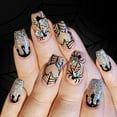 thumbnail image 2 of 24Pcs Square False Nail Halloween Press On Nail Full Cover Artificial Nail, 2 of 9