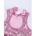thumbnail image 6 of ZDHoor Kids Girls Shiny Sequins Dance Costumes Ballet Gymnastics Leotard 2 Pieces Dance Outfits Pink 8, 6 of 7