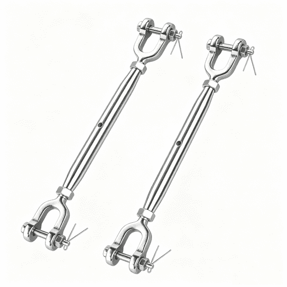Tootaci 3/8 Inch M10 Stainless Steel Turnbuckle, 3200lbs Jaw and Jaw Cable Wire Tensioner Closed Body, for Zipline, Shade Sails, Clotheslines 2Pack