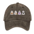 thumbnail image 2 of Ladies' Hard Top Baseball Cap High Top Big Head Circumference Cap Solid Color Hat Black Color Small Face Baseball Caps hats for men Brown, 2 of 3