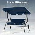 thumbnail image 2 of SAZYY 3 Person Porch Swing, Patio Swing with Removable Cushion & Powder-Coated Steel Frame, Outdoor Swing with Canopy for Porch, Backyard, Garden, Balcony, Navy, 2 of 8
