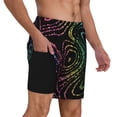 thumbnail image 2 of Naloa Rainbow Glitter Print Men Swim Trunks with Compression Liner ,Board Shorts,Men's Swim Shorts with Drawstring and Elastic Waistband-3X-Large, 2 of 6