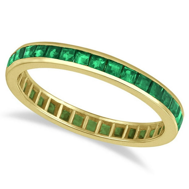Seven Seas Jewelers PrincessCut Emerald Eternity Ring Band 14k