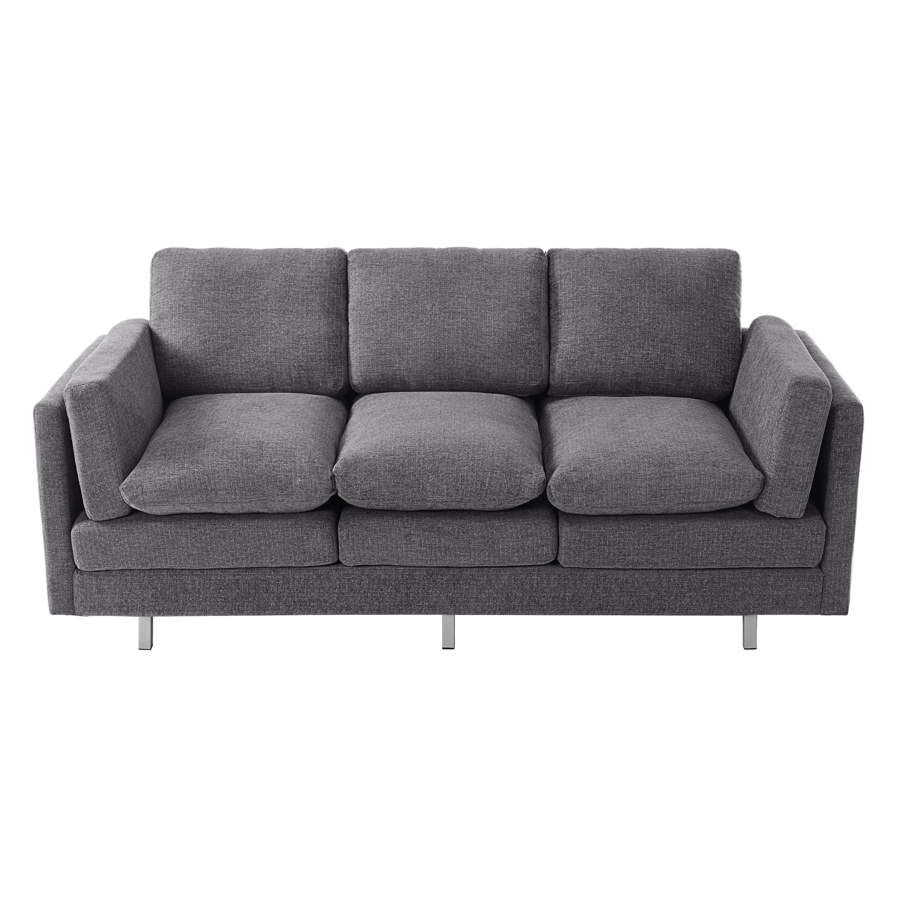 MODERNLUXE 79.5" Cloud Modular Sofa, Comfy 3-Seater Chenille Upholstered Sofa Couch with Dual-layer Seat Cushions & Deep Seat for Living Room,Small Space,Grey