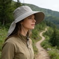 thumbnail image 6 of Wide Brim Sun Hat with Neck Flap, Foldable Breathable Bucket Hat for Women Men, Lightweight UV Protection Fishing Hiking Beach Summer Travel Cap, 6 of 6