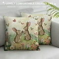 thumbnail image 3 of FUMJ  Happy Easter Bunny Flowers Throw Pillow Cover, Butterfly Rabbit Cushion Case Decoration for Sofa Couch, 3 of 5