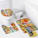 thumbnail image 4 of Juego de 4 cortinas de ducha de Winnie The Pooh con alfombrillas antideslizantes, tapa de inodoro y alfombrilla de baño, cortina de ducha impermeable con dibujos animados para niños con 12 ganchos,, 4 of 8
