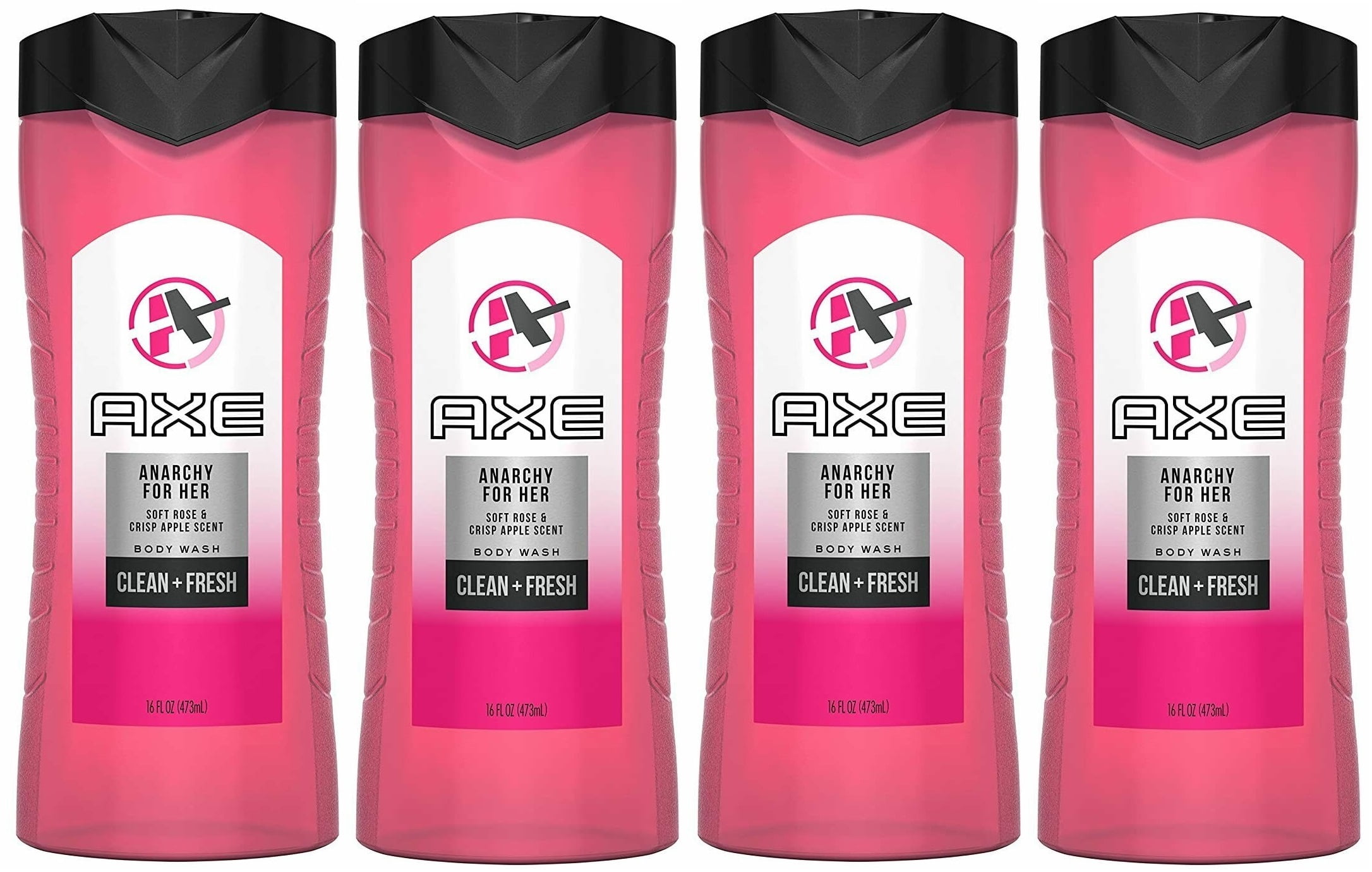 4 Pack AXE Anarchy for Her Body Wash, 16 oz