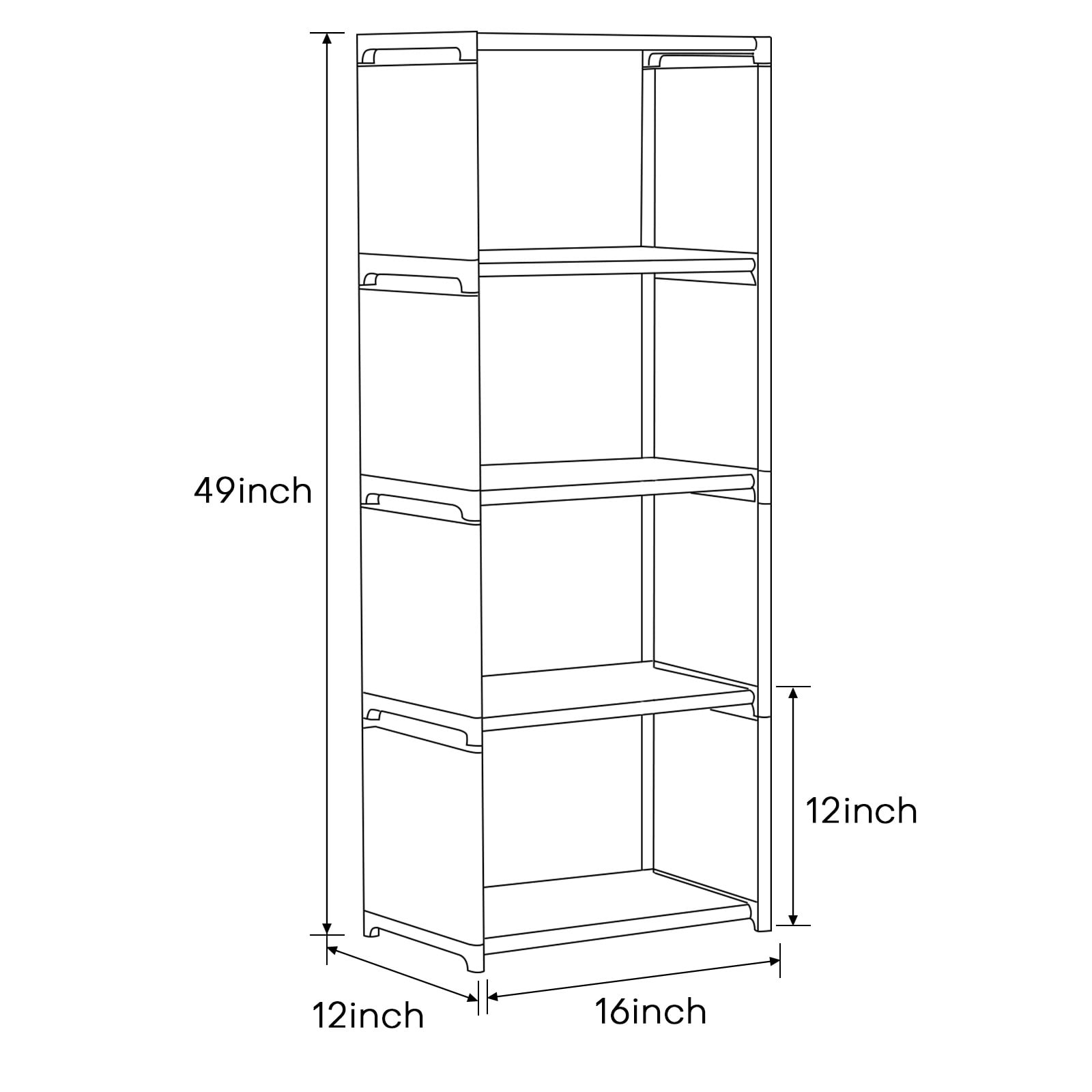 ANMINY Durable 4 Shelf Closet Organizer, Gray