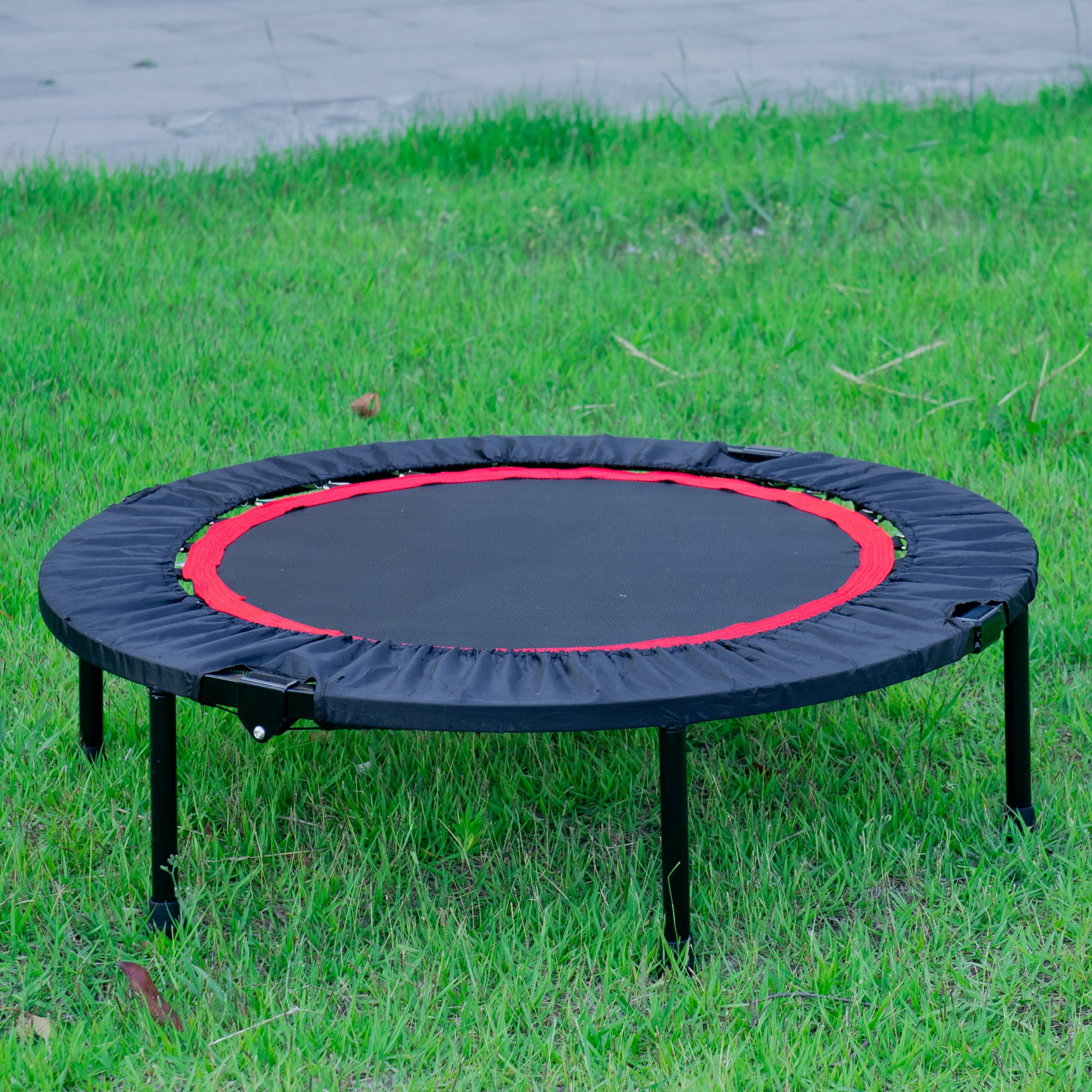 Indoor/Outdoor Exercise Mini Trampoline for Kids Adults Foldable Rebounder Trampoline with Safety Pad DlandHome 40 Inch Fitness Trampoline PSBC-002