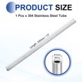 thumbnail image 2 of Tubo de acero inoxidable Uxcell 304, 10 mm OD 6 mm ID 330 mm de longitud, tubo recto metálico sin costuras de 2 mm de grosor para proyectos de bricolaje e industria (0.24" OD x 0.39" ID x 13" L), 2 of 7