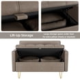 thumbnail image 6 of 44.5"W Modern Accent Sofa, Faux Leather Loveseat Sofa Couch with Lift-Up Storage and Hand Stitched, Bolster Pillows, Storage 2-Seater Sofa with Square Armrest for Bedroom or Living Room, 6 of 9