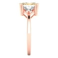 thumbnail image 3 of 2.82 ct Emerald Cut Natural Morganite Three-Stone Engagement Ring for Women in 18K Rose Gold, 3 of 5