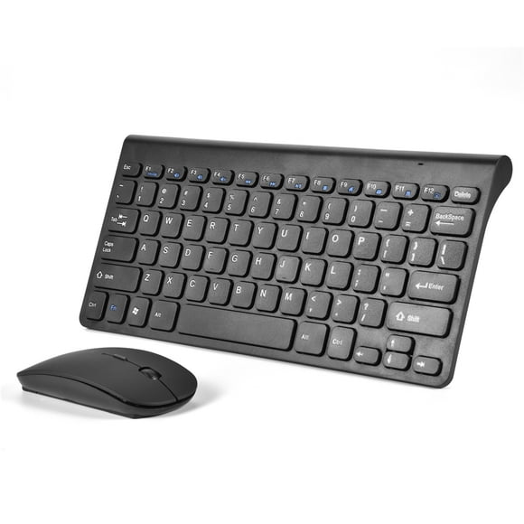 ZOUSSIQI Mini Slim 2.4GHz Wireless Keyboard and Mouse Kit for Desktop Macbook Laptop Black EL225#29332
