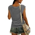 thumbnail image 2 of Casual Loose Fit Basic Tank Tops Womens Cap Sleeve T-Shirt Vest, 2 of 2