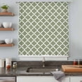 thumbnail image 5 of Green Morocco Sheer Curtains 45 Inches Long, Boho Farmhouse Abstract Geometric Simple Light Filering Curtains, Breathable Simi Curtain Privacy Drapes for Kitchen Bathroom Small Window Treatment, 5 of 9