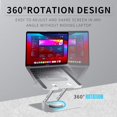 thumbnail image 3 of Adjustable Laptop Stand for Desk: Computer Stand 360° Rotating Aluminum Alloy Ergonomic Laptop Riser for Collaborative, 3 of 5