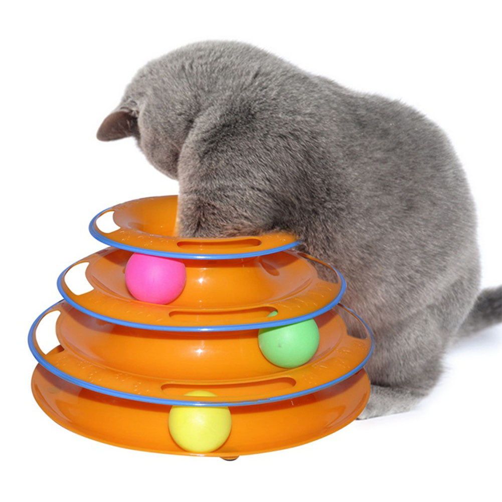 4layer Funny Cat Crazy Ball Disk Pet Interactive Toys Amusement Plate