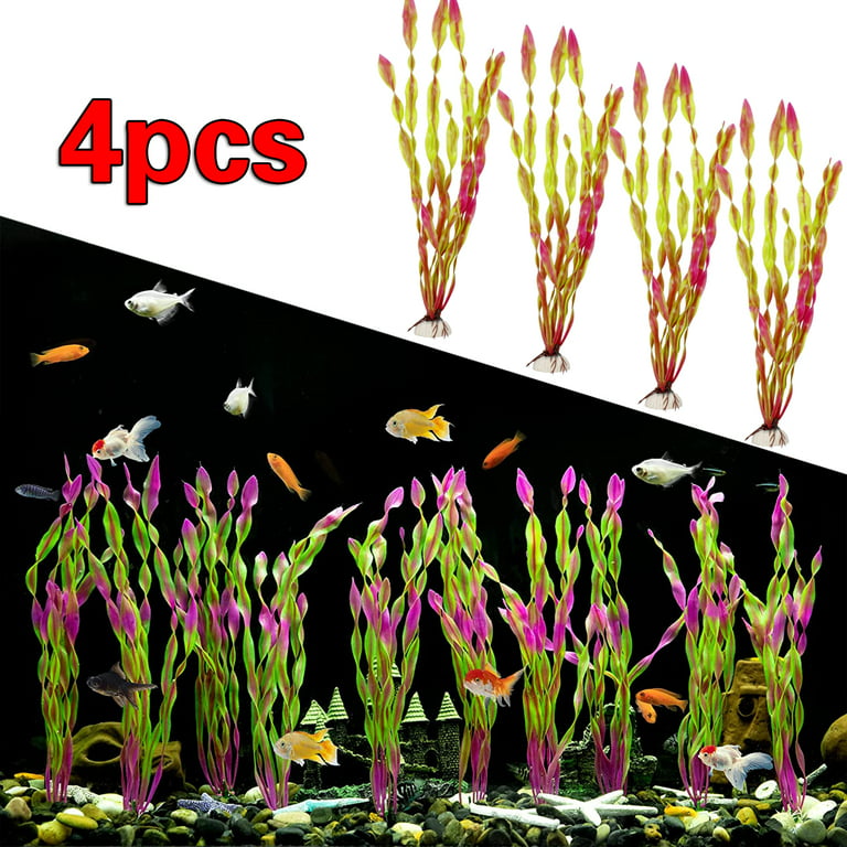 4 Pack Artificial Seaweed Decorations Plastic Seaweed Water Plants for Home  Office Use (12 Inches) for Aquarium, Water Tank And Other Breeding Pet