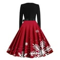 thumbnail image 3 of Women's Cocktail Dresses Christmas Winter Midi A Line Wedding Guest Long Sleeve Formal Church Vintage Party Dresses, 3 of 3