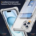 thumbnail image 5 of Wallet Case for iPhone 12/12 Pro, with Card Holder Slot Built-in Kickstand Shockproof Slim Hard Back Cover Soft TPU Bumper Translucent Clear for iPhone 12/12 Pro, Clear, 5 of 8