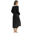 thumbnail image 4 of Womens Nursing Gown Nightgown Maternity Nursing Dress 3 in 1 Delivery/Labor/Nursing Breastfeeding Birthing Long Sleeve Gown Nightgown with Button,Black S-2XL, 4 of 7