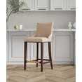thumbnail image 2 of Manhattan Comfort Shubert Barstool with Solid Wood Frame in Tan, 2 of 7