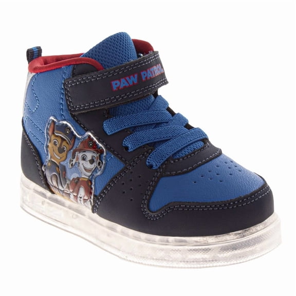 Paw Patrol Boys Light-Up High Top Sneakers Featuring Marshall and Chase (Little Kid), blue, Size: 12