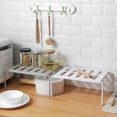 thumbnail image 5 of Estante de gabinete expandible, organizador de encimera, soporte de almacenamiento para armario, estante de especias, estante de almacenaje para cocina, gris, 5 of 5