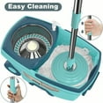 thumbnail image 2 of Spin Mop and Bucket System Mop and Bucket with Wringer Set Mops for Floor Cleaning Household plies Tools with 6 Replacement Refills 61 Extended Handle for Household Hardwood Floor Green, 2 of 8