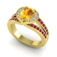 thumbnail image 2 of 2.35 Carat Wonderful Oval Cut Citrine & Red Ruby Gemstone Anniversary Ring for Ladies 18K Yellow Gold Size 6.5 by Diamond-Capitals, 2 of 8