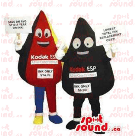 Kodak Movie Color And Black Drops Plush SPOTSOUND Mascots With Logos