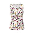 thumbnail image 4 of Xecao Tulips Flowers print women's scoop neck, loose-fit workout tank tops for the gym., 4 of 9