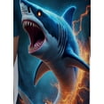 thumbnail image 5 of Men's full-body printed T-shirt, electric shark fusion design 3D digital pattern, round neck short sleeves, casual outdoor wear, 5 of 6
