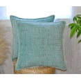 thumbnail image 2 of Textured Throw Pillow Covers Set of 2, Light Turquoise 18x18 inch | Trimmed Edge Soft Chenille Farmhouse Cushion Covers | Modern Decorative Pillow Cases for Couch/Sofa Living Room, Bedroom, 2 of 5