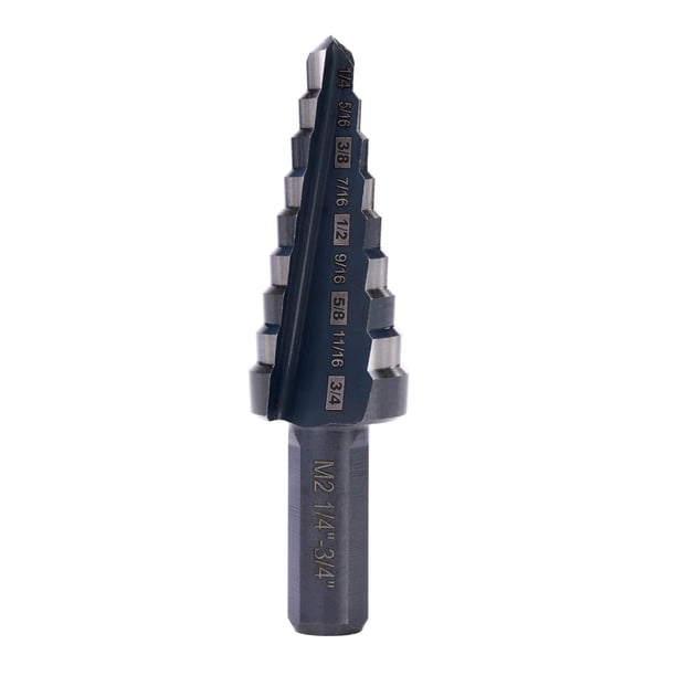 Broca escalonada SHARPTOOL M2 HSS de 1/4 a 3/4 pulgadas para metal