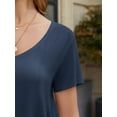 thumbnail image 4 of Fancyglim Women Tunic Tops V-Neck Short Sleeve A Line Blouse Summer Shirt M - 3XL, 4 of 5