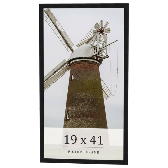 19x41 Frame Black Real Wood Picture Frame Width 0.75 inches | Interior Frame Depth 0.5 inches |