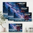 thumbnail image 4 of Designart ' Red Sails & Bright Night Sky With Wooden Sailboat ' Nautical & Coastal Canvas Wall Art Print, 4 of 4