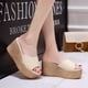 thumbnail image 4 of Zapatillas de cuña de verano para mujer, zapatillas tipo muffin, cómodas y ligeras, zapatillas de tacón alto, sandalias de una sola palabra, 4 of 6
