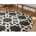 thumbnail image 4 of Unique Loom Trellis Round Geometric Modern Area Rugs, Black, 4 of 4