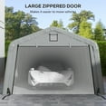 thumbnail image 5 of Outsunny Ventilation Windows 143.75 x 243.25 x 95.75 inches Light Gray Carport, 5 of 9