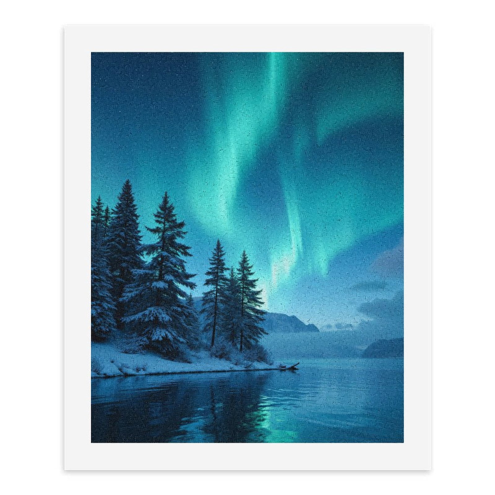 Paint By Numbers Kit for Adults Beginner - Northern Lights Over Snowy Lake DIY Canvas Painting Kits for Adults, Frameless Paint By Number for Adults for Home Wall Decor 16x20 Inch