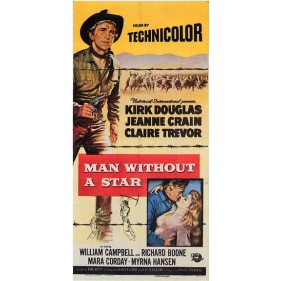 Posterazzi MOV200007 Man Without a Star Movie Poster - 11 x 17 in.