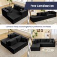 thumbnail image 6 of MUZZ 106" Corduroy Sectional Sofa with L-Shaped Chaise Longue, No Assembly Required,Modern Comfortable Modular Living Room Cloud Sofa, Black, 6 of 9