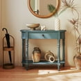 thumbnail image 4 of Gymax Retro Console Table 36''L Wooden Entryway Table w/ Storage Drawer & Open Shelf Blue, 4 of 9